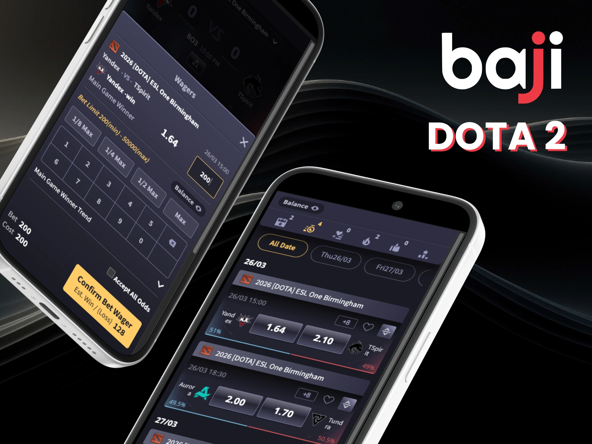 Step into Dota 2 on Baji and bet on major events with diverse markets and live opportunities.
